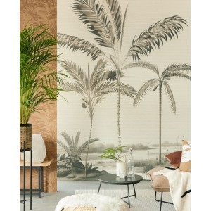 MURAL EIJFFINGER OASIS PALM BLACK & WHITE 