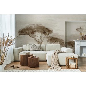 MURAL YBARRA SERRET MAASAI SERENGETI SEPIA