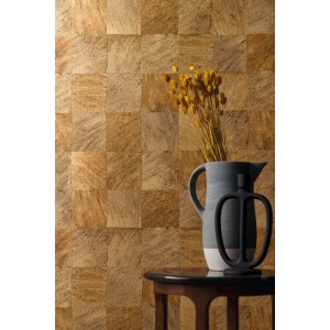 PAPEL PINTADO CASAMANCE VEGETAL ABALÉ OCRE