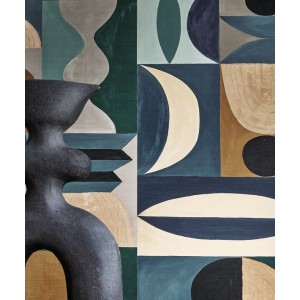 PAPEL PINTADO CASAMANCE L´ATELIER ASSEMBLAGE AZUL