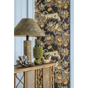 PAPEL PINTADO COLE & SON JABULA SATARA NEG/DOR