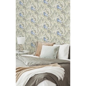 PAPEL PINTADO YBARRA SERRET INDIANO EXÓTICO INDIGO