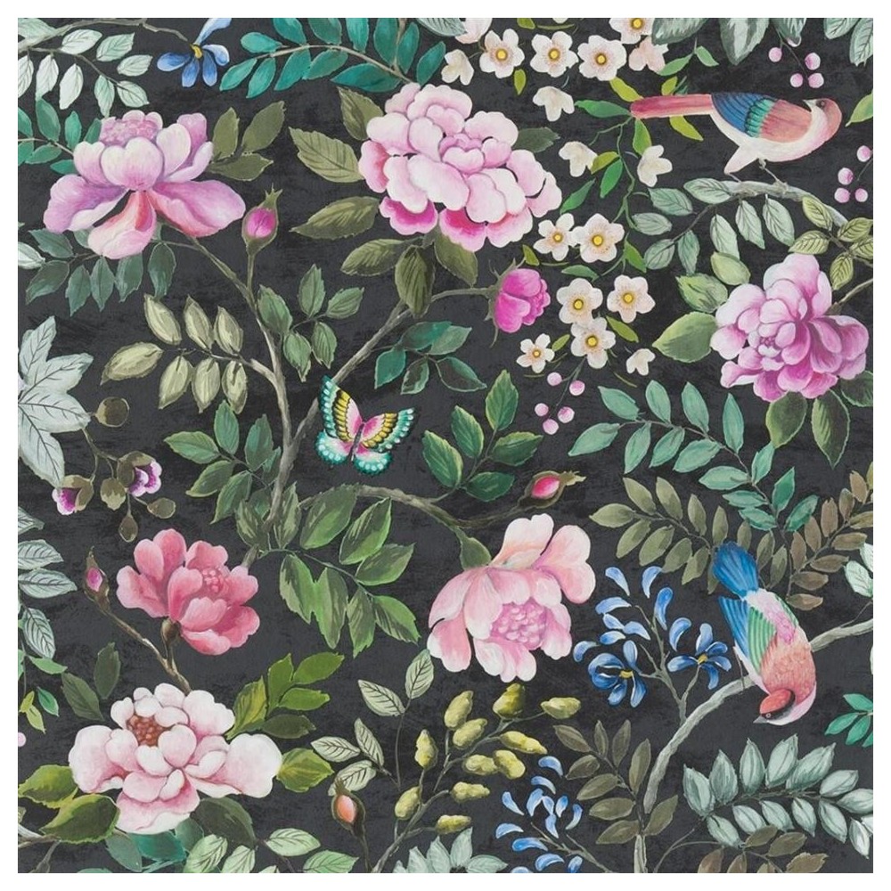 PAPEL PINTADO DESIGNERS GUILD PORCELAINE NOIR 