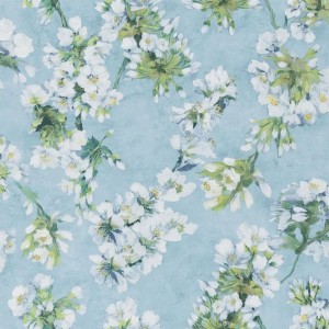PAPEL PINTADO DESIGNERS PORCELAINE FLEUR ASSAM SKY