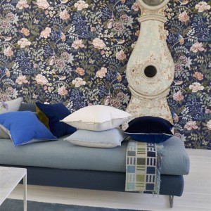 PAPEL PINTADO DESIGNERS GUILD PORCELAINE MIDNIGHT 