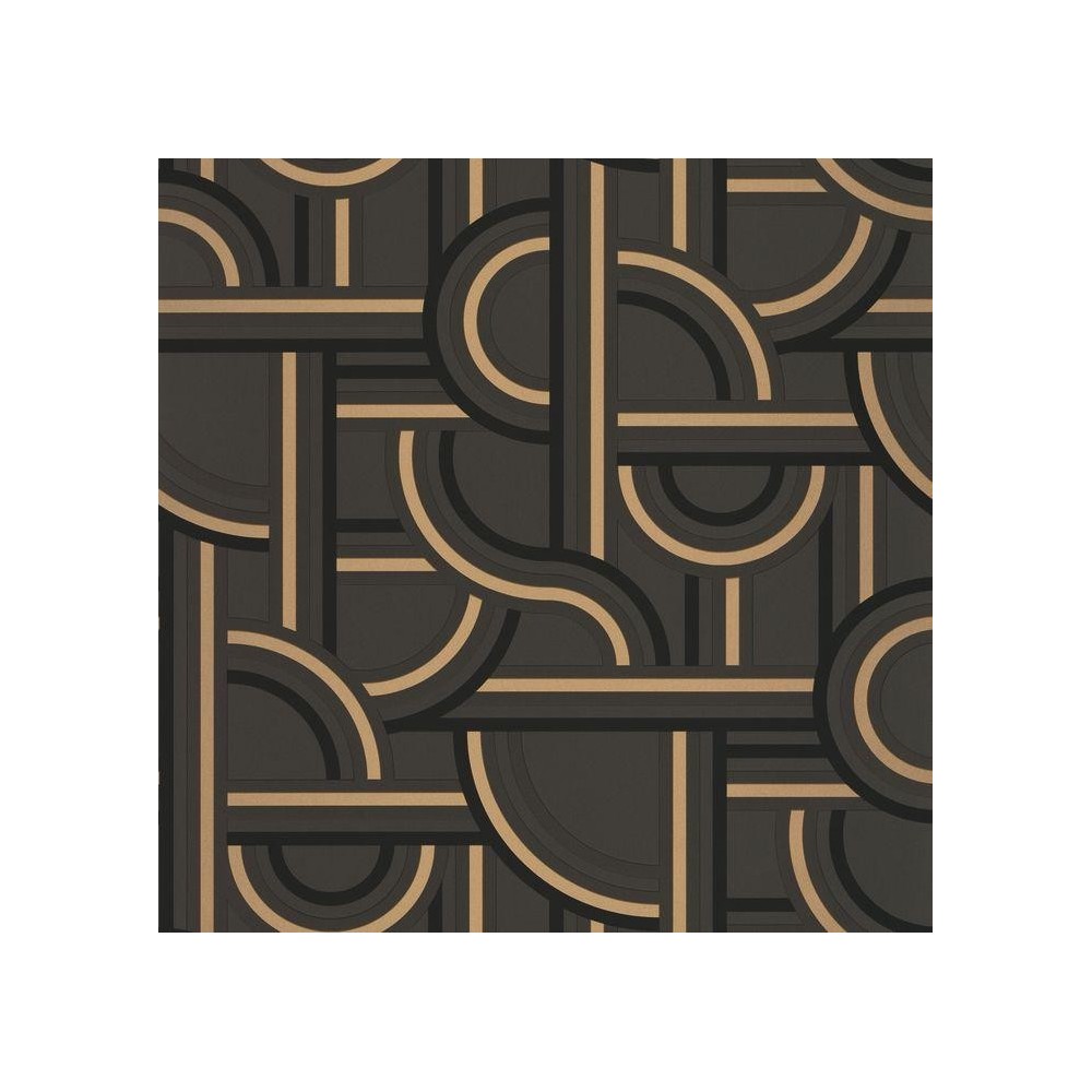 PAPEL PINTADO CASELIO LABYRINTH IMPASS NEG/GR/DOR