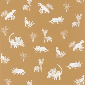 PAPEL PINTADO CASELIO OUR PLANET JURASSIC OCRE/BL
