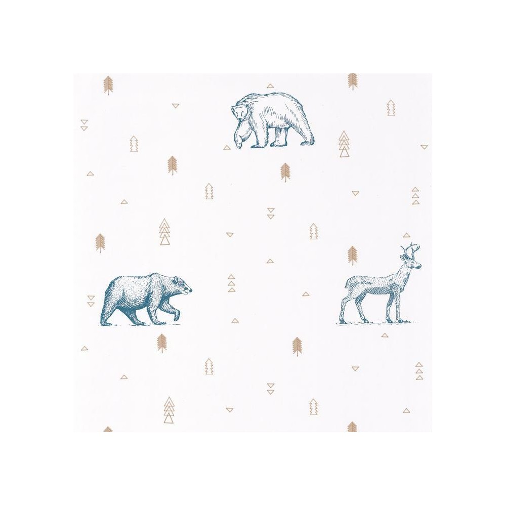 PAPEL PINTADO CASELIO OUR PLANET GRIZZLY BL/AZ/BEI