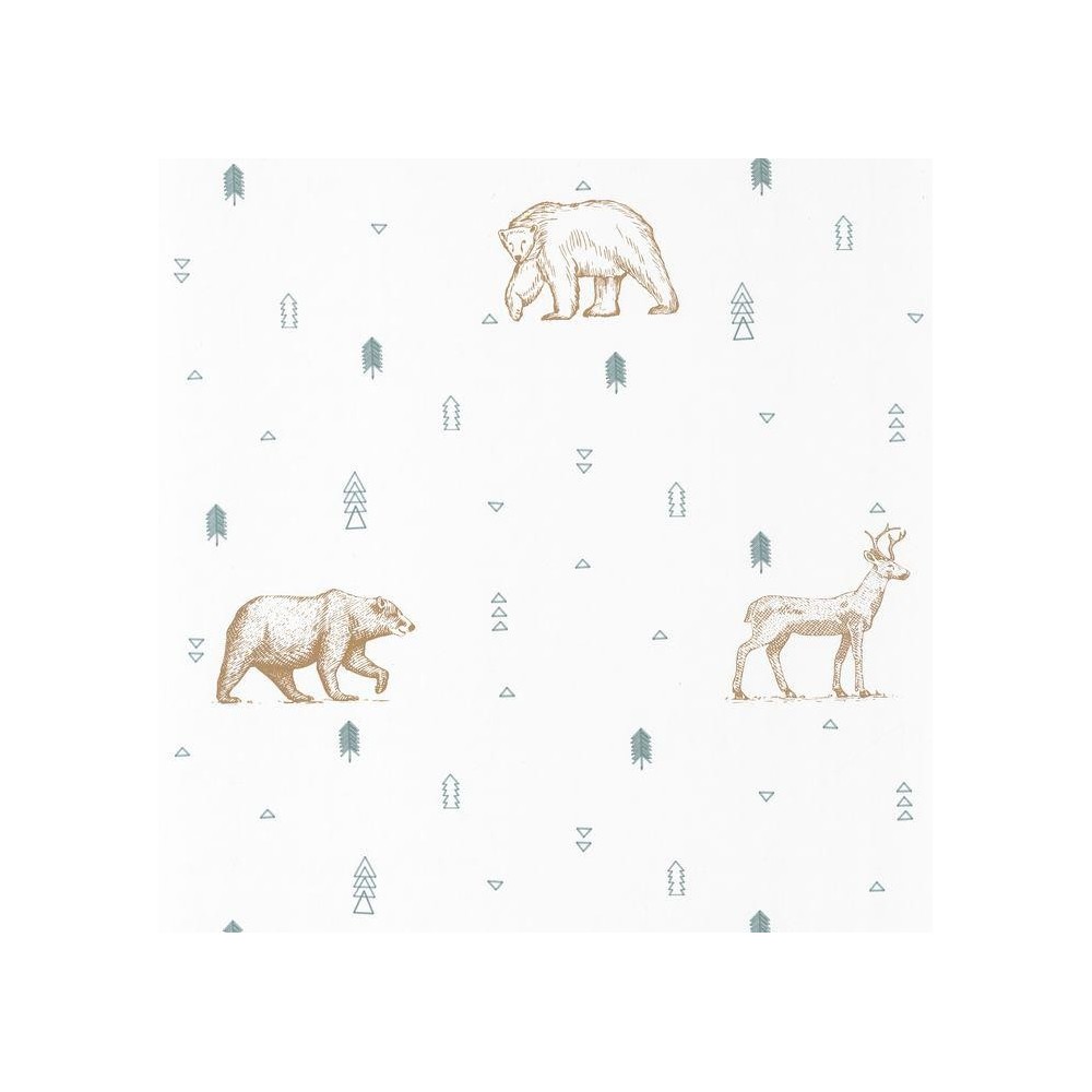 PAPEL PINTADO CASELIO OUR PLANET GRIZZLY BL/VER/MA