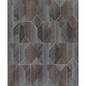 PAPEL PINTADO KHROMA PRISMA MARQUETRY MARRON/GRIS