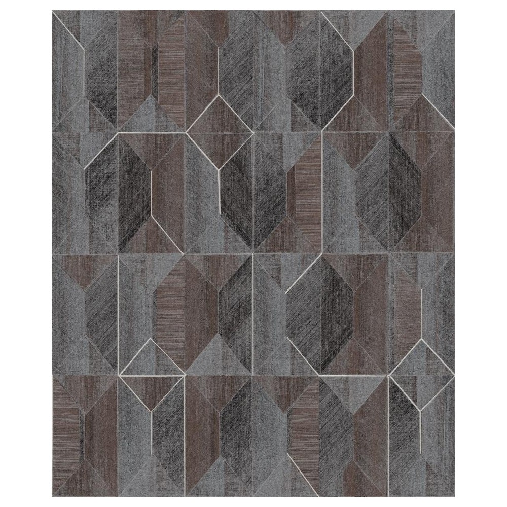 PAPEL PINTADO KHROMA PRISMA MARQUETRY MARRON/GRIS