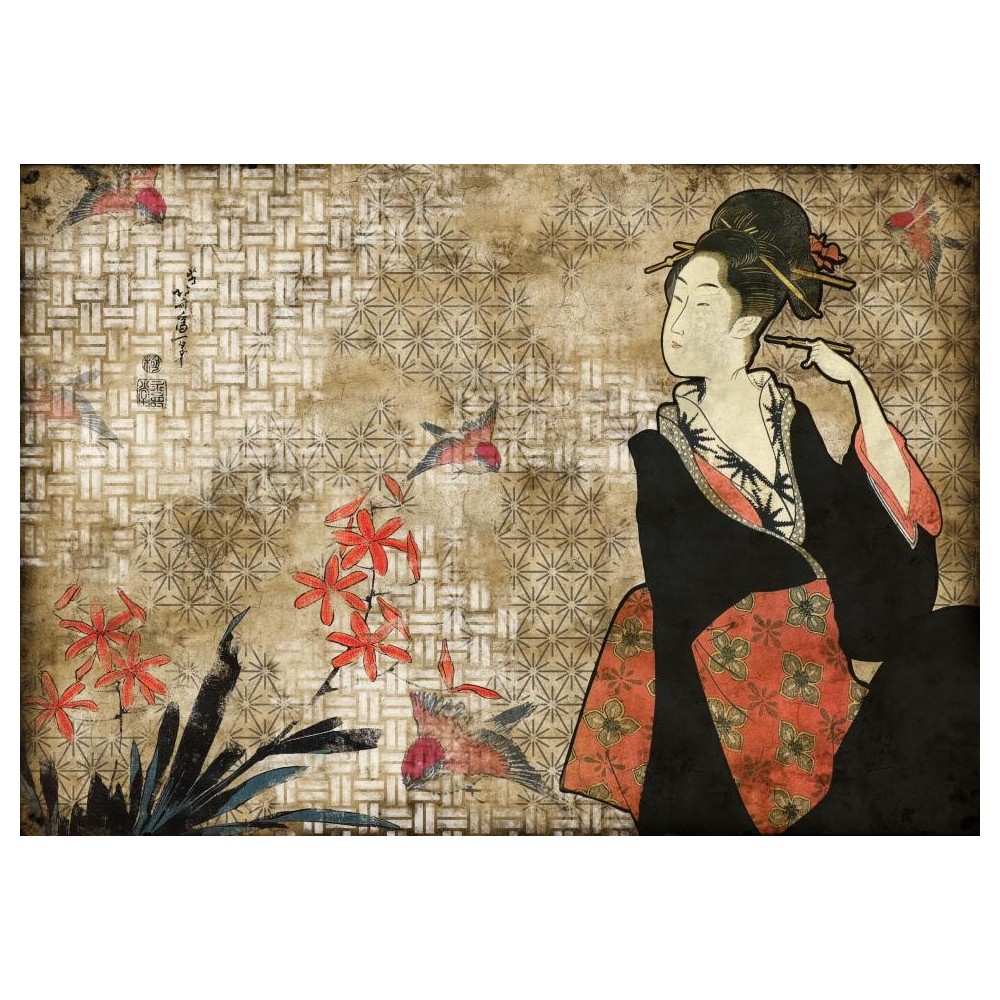 MURAL COORDONNE 40AN HIROSHI TSUNODA BEIGE/NE/RO 