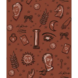 PAPEL PINTADO COORDONNE 40 AN LABANDA TEJA/NEG/BL