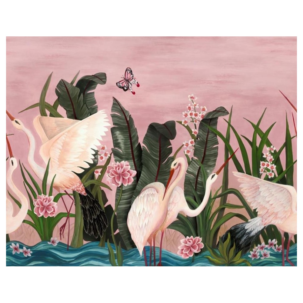 MURAL COORDONNE 40AN LAURA TORROBA ROSA/VERDE/BLAN