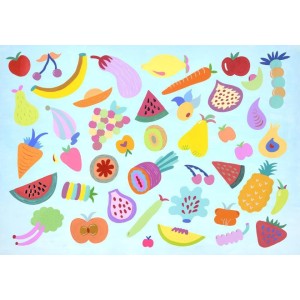 MURAL COORDONNE 40AN ZOSEN VERDE/AZUL/AMAR/FUSHIA