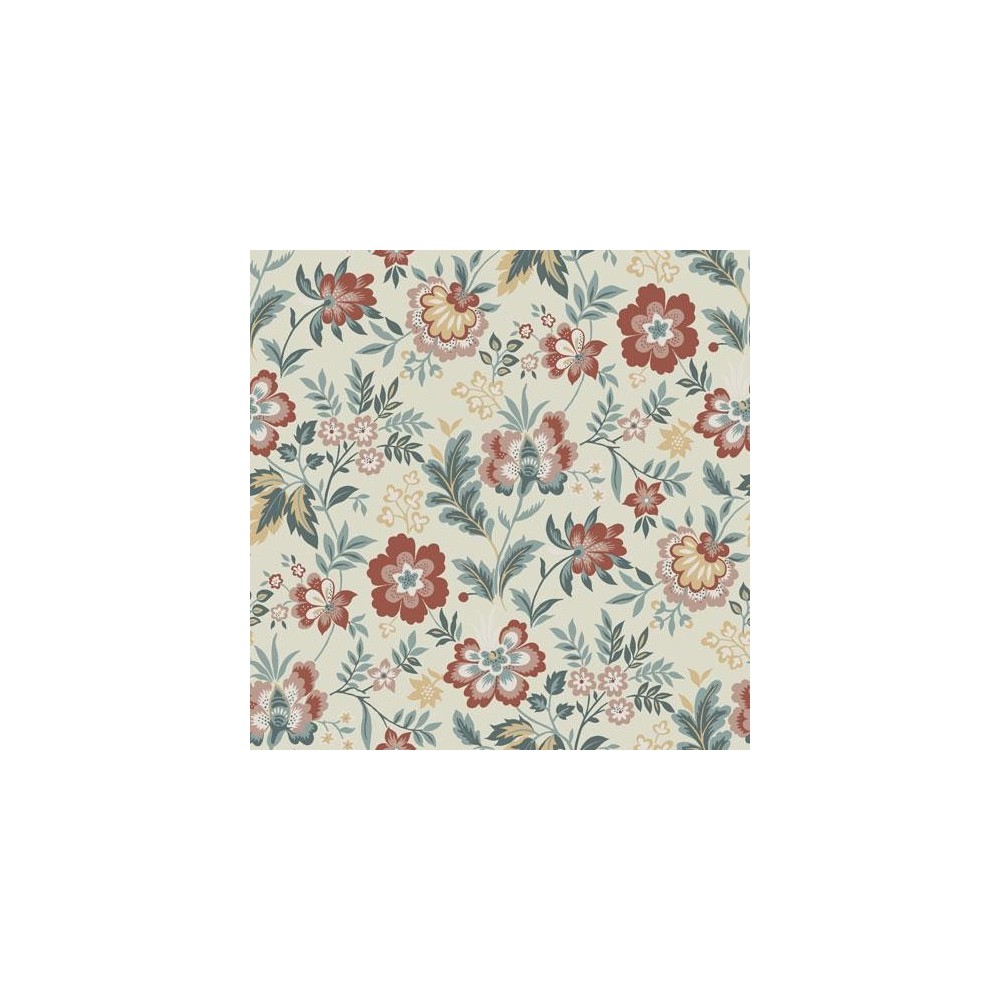 PAPEL PINTADO TRES TINTAS LYCKEBO BLA/AZUL/AM/TEJA