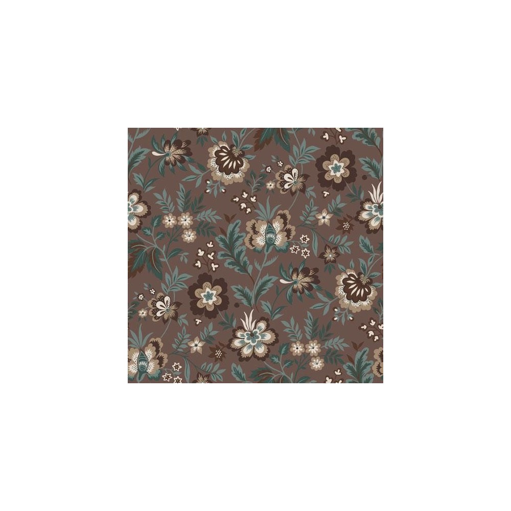 PAPEL PINTADO TRES TINTAS LYCKEBO CHOCO/VERDE/BLAN