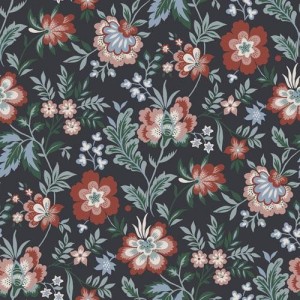 PAPEL PINTADO TRES TINTAS LYCKEBO AZUL/VERDE/CORAL