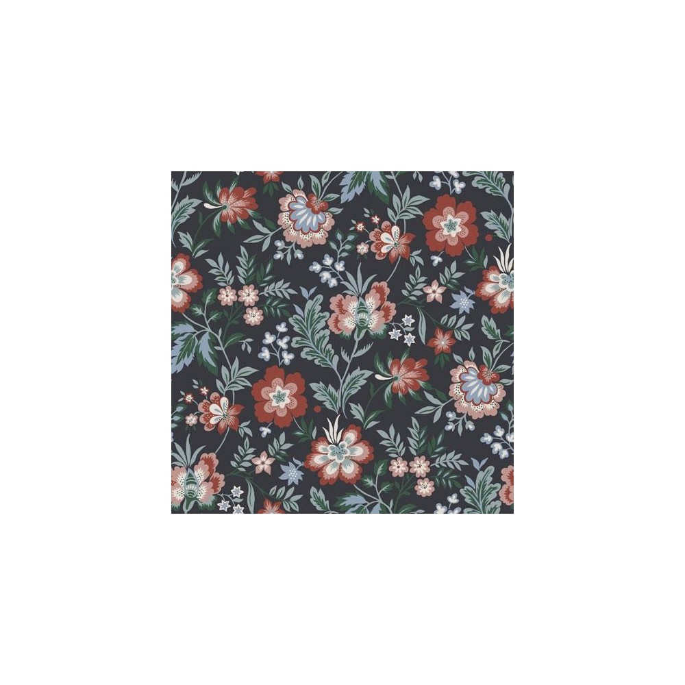 PAPEL PINTADO TRES TINTAS LYCKEBO AZUL/VERDE/CORAL