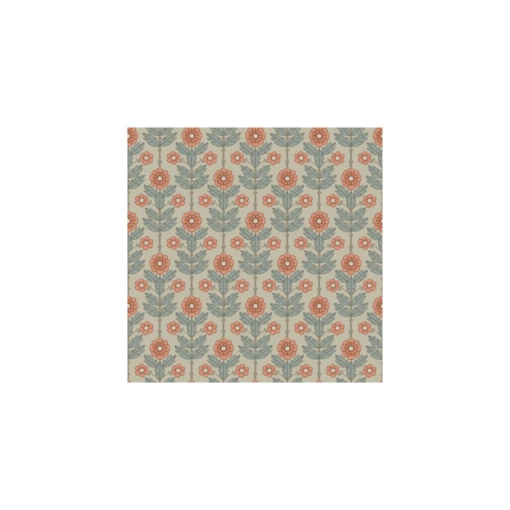 PAPEL PINTADO TRES TINTAS LYCKEBO GRIS/BEIGE/CORAL