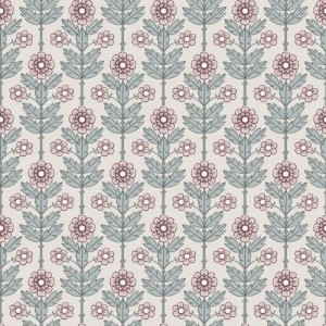 PAPEL PINTADO TRES TINTAS LYCKEBO CREMA/GRIS/ROSA