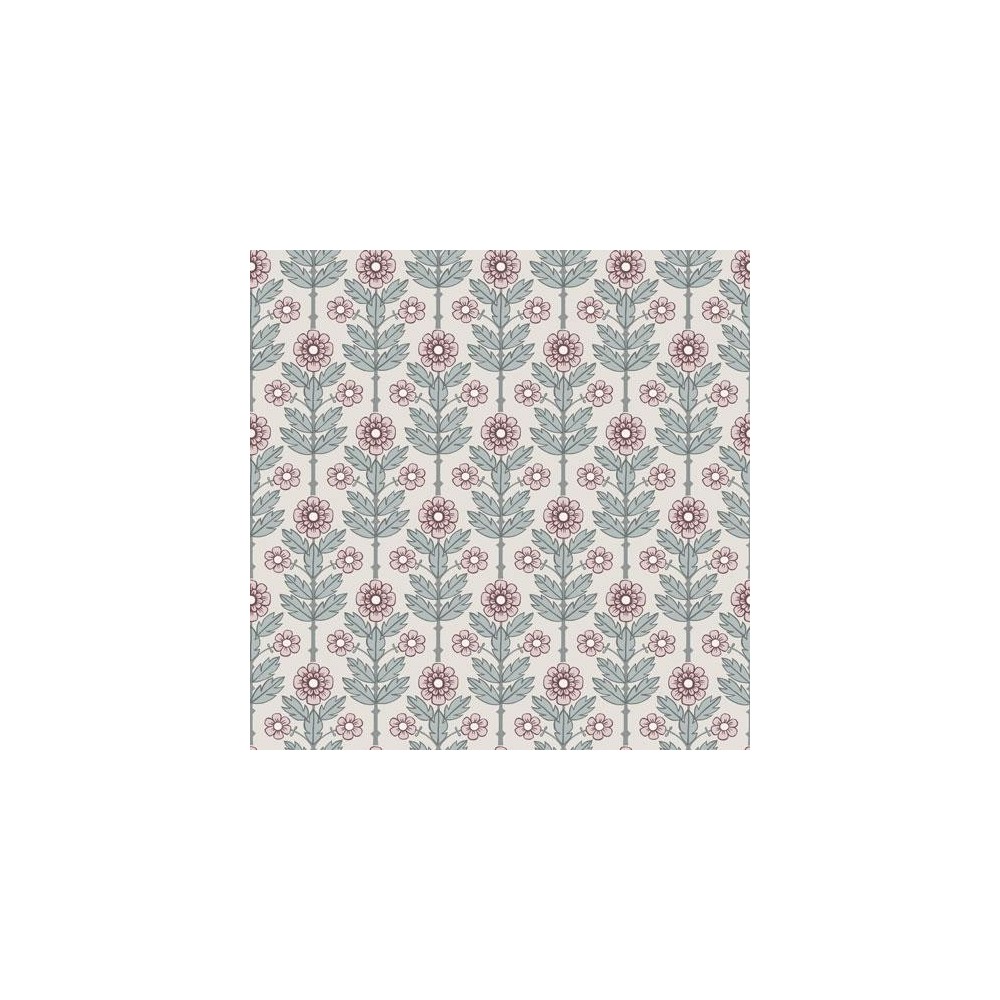 PAPEL PINTADO TRES TINTAS LYCKEBO CREMA/GRIS/ROSA