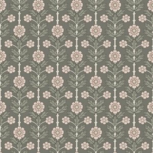 PAPEL PINTADO TRES TINTAS LYCKEBO MARRON/CORAL