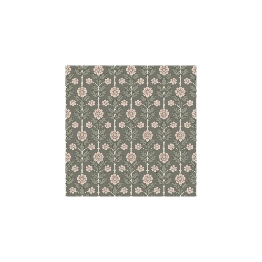 PAPEL PINTADO TRES TINTAS LYCKEBO MARRON/CORAL