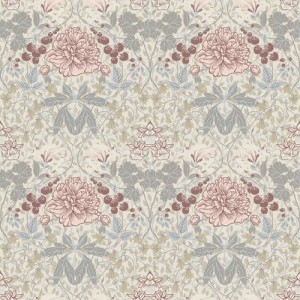 PAPEL PINTADO TRES TINTAS LYCKEBO GRIS/FRAMB/VERDE