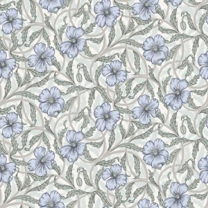 PAPEL PINTADO TRES TINTAS LYCKEBO AZUL/VERDE/GRIS