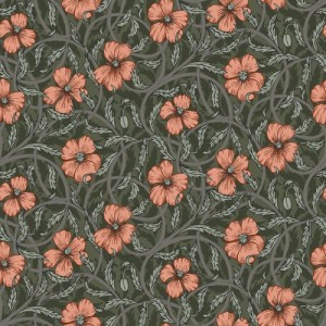 PAPEL PINTADO TRES TINTAS LYCKEBO VER/GRIS/NARANJA