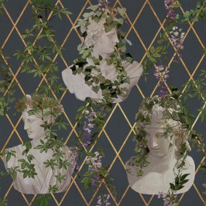 PAPEL PINTADO COORDONNE MAXIMALISM STATUES GRIS/VE