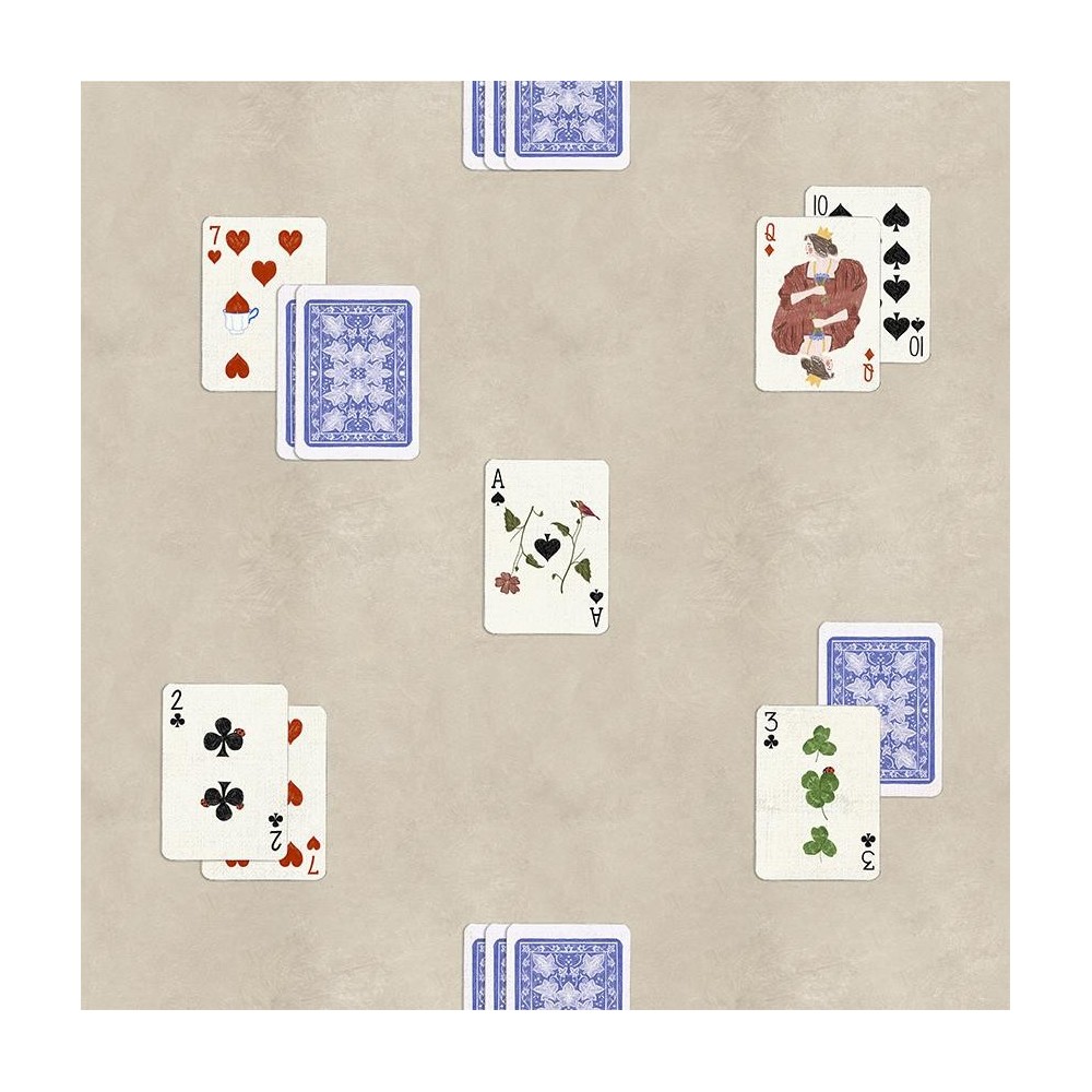 PAPEL PINTADO COORDONNE MAXIMALISM JEU BEIGE/AZUL