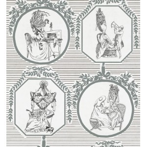 PAPEL PINTADO COORDONNE MAXIMALISM THEATRE BLAN/GR