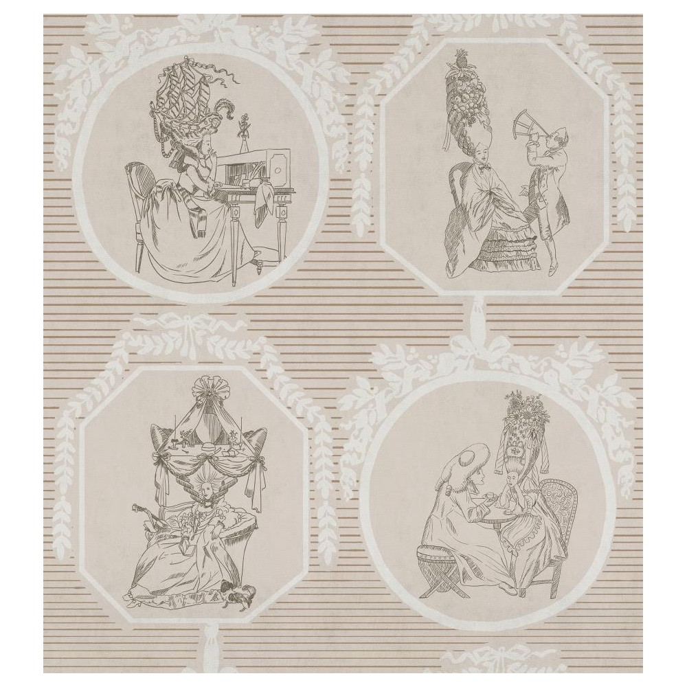 PAPEL PINTADO COORDONNE MAXIMALISM THEATRE BEIGE