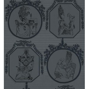 PAPEL PINTADO COORDONNE MAXIMALISM THEATRE GRIS/NE