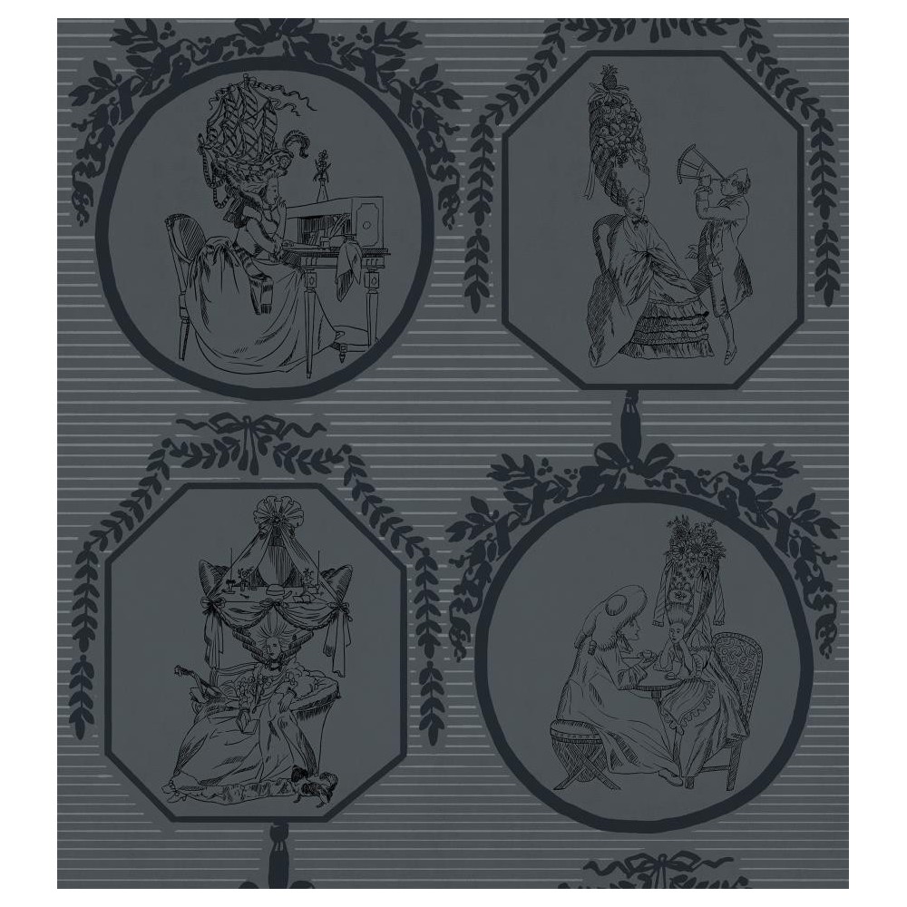 PAPEL PINTADO COORDONNE MAXIMALISM THEATRE GRIS/NE