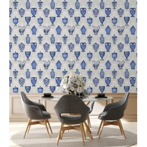 PAPEL PINTADO COORDONNE MAXIMALISM PORCELAIN BL/AZ