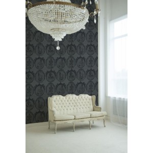 PAPEL PINTADO COORDONNE MAXIMALISM THEATRE GRIS/NE