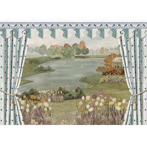 MURAL COORDONNE MAXIMALISM FOLIES VER/AZUL/MALVA