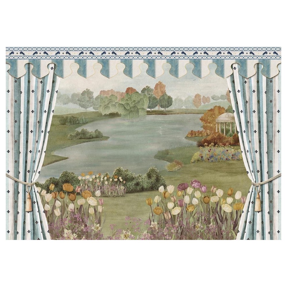 MURAL COORDONNE MAXIMALISM FOLIES VER/AZUL/MALVA