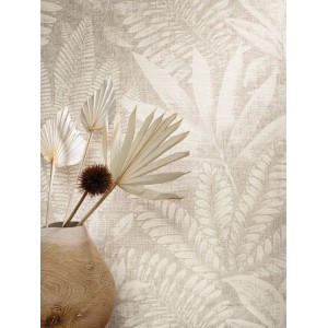 PAPEL PINTADO CASAMANCE KARABANE ALOES BEIGE/BLAN