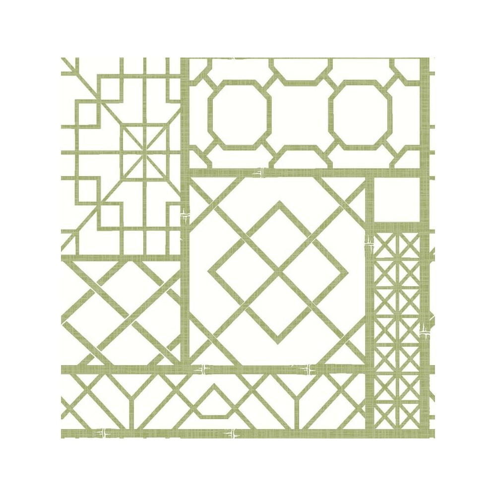 PAPEL PINTADO LA MAISON CHARLESTON ESMERALDA/BLANC