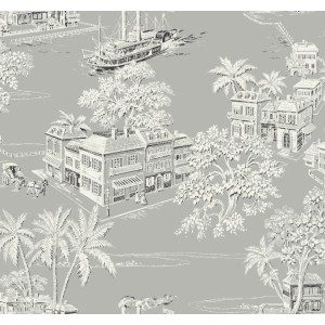 PAPEL PINTADO LA MAISON CHARLESTON GRIS/BLAN/NEGRO