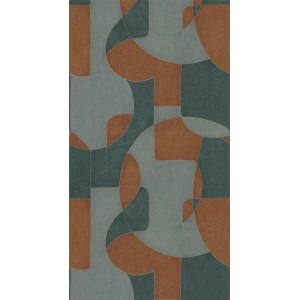 PAPEL PINTADO CASADECO GALLERY OP ART VERDE/TEJA