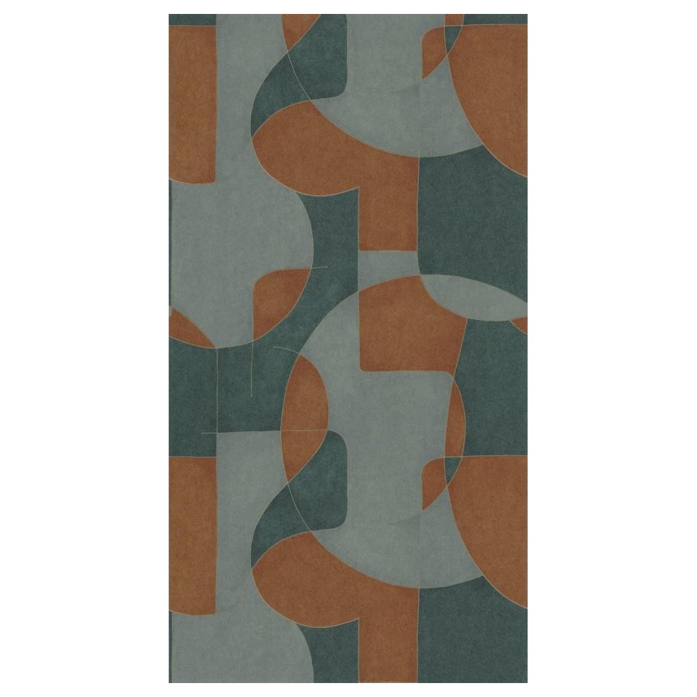 PAPEL PINTADO CASADECO GALLERY OP ART VERDE/TEJA