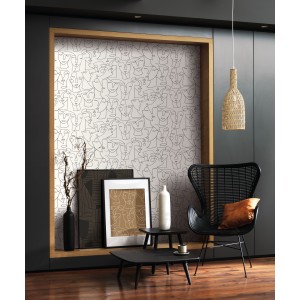 PAPEL PINTADO CASADECO GALLERY PORTRAIT BLAN/NEGRO