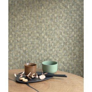 PAPEL PINTADO CASADECO GINKGO DAMIER VERDE PASTEL