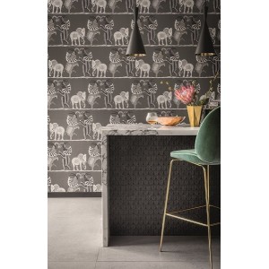 PAPEL PINTADO COLE & SON ARDMORE SAFARI NEG/BEIG