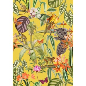 PAPEL PINTADO COORDONNE BRAZIL PARROTS AMARILLO